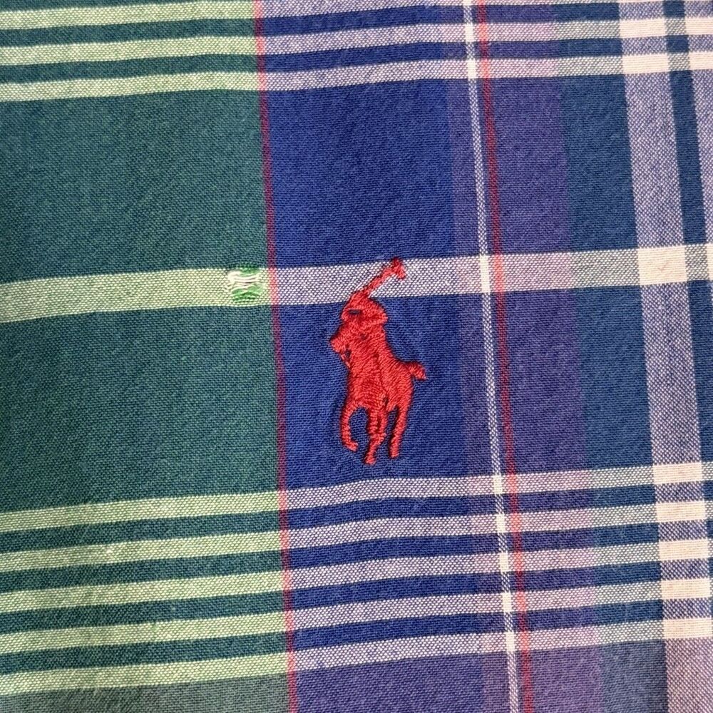 Ralph Lauren Made In India Vintage Custom Fit Plaid Button Down Shirt L - READ - Picture 3 of 8